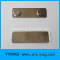 Reusable metal magnetic name badge for clothing